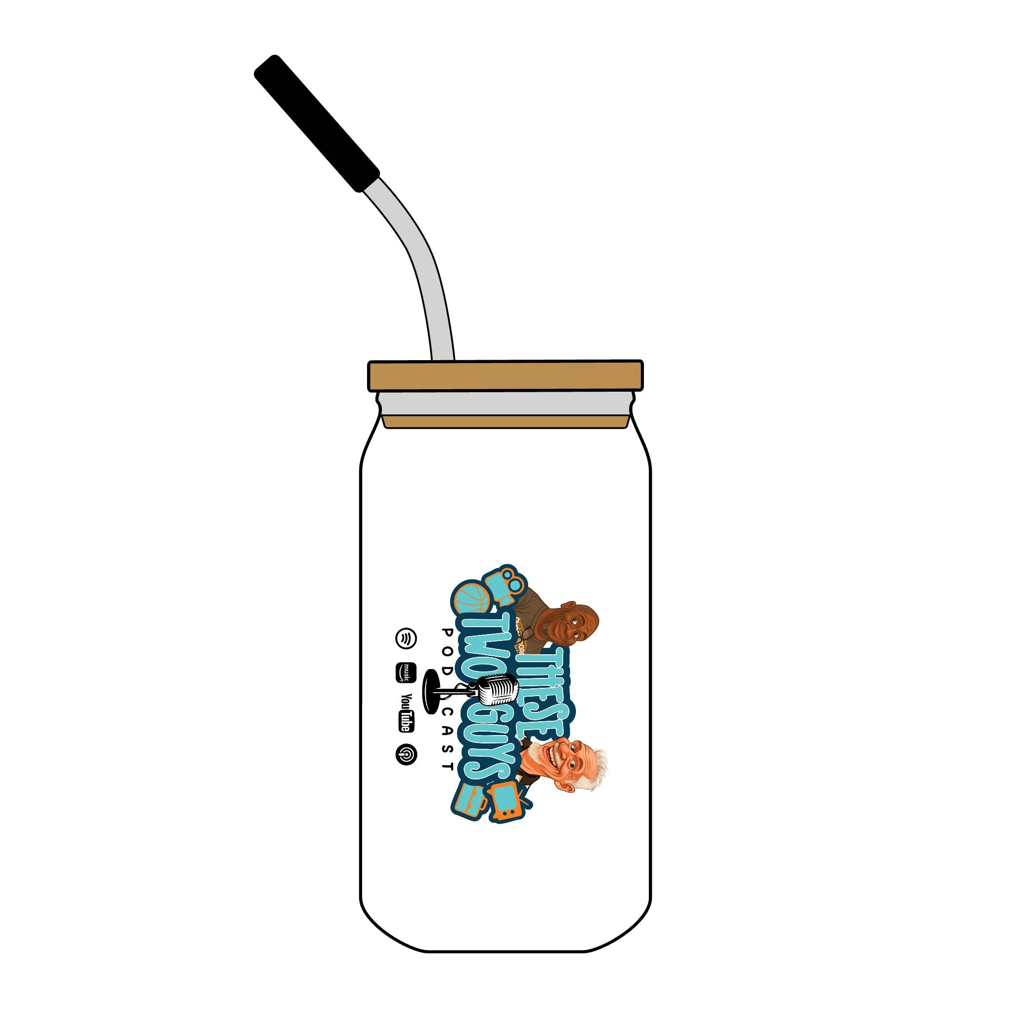 Can Glass with Lid, 16oz (Engraving)