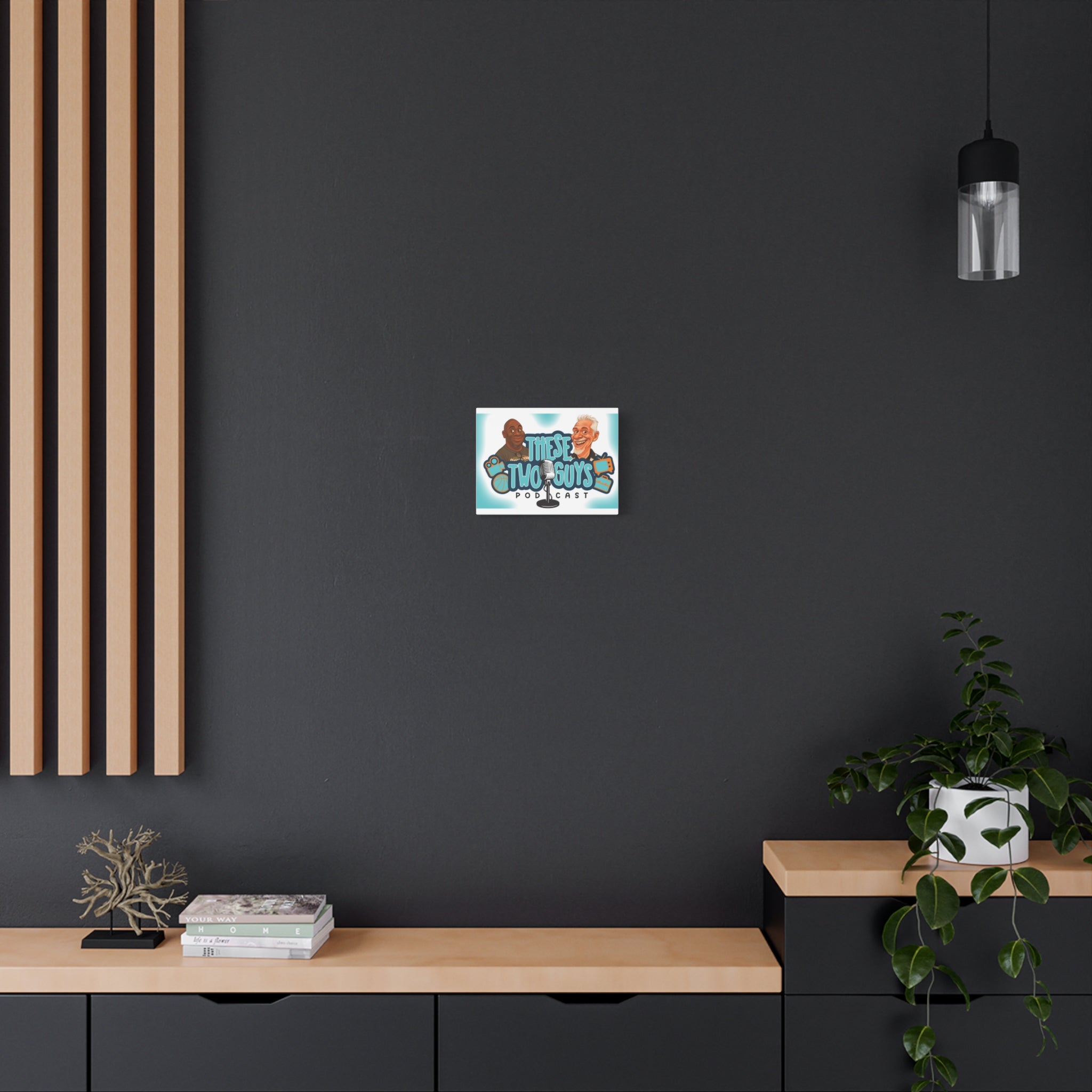 Custom Podcast Wall Art, Unique Home Decor, Gift for Podcasters, Fun Art Print, Colorful Canvas, These Two Guys Podcast